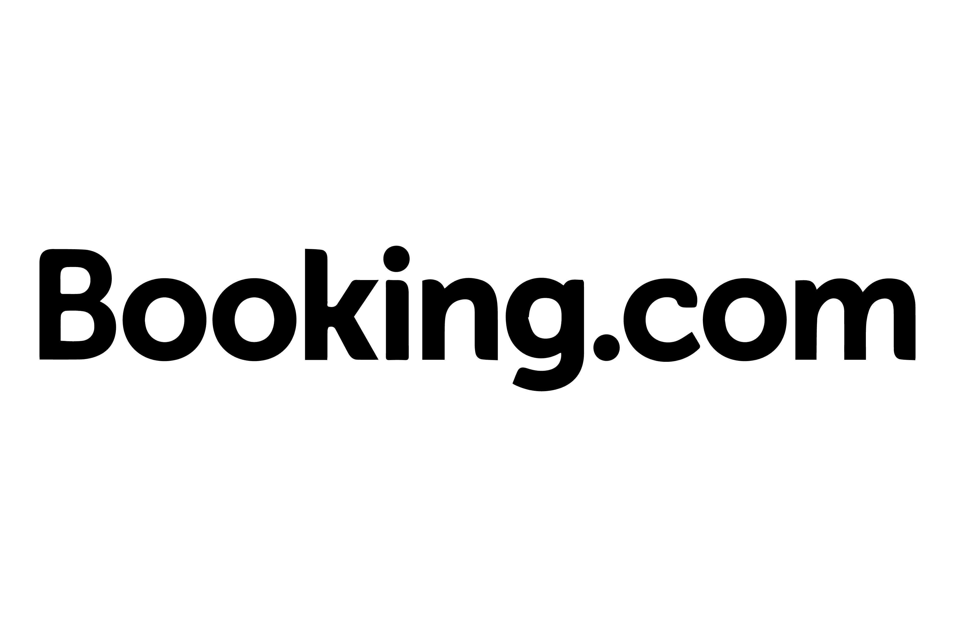 The image shows the Booking.com logo with the brand name in bold black text on a white background, a design commonly seen on websites listing apartments for sale in Paris.